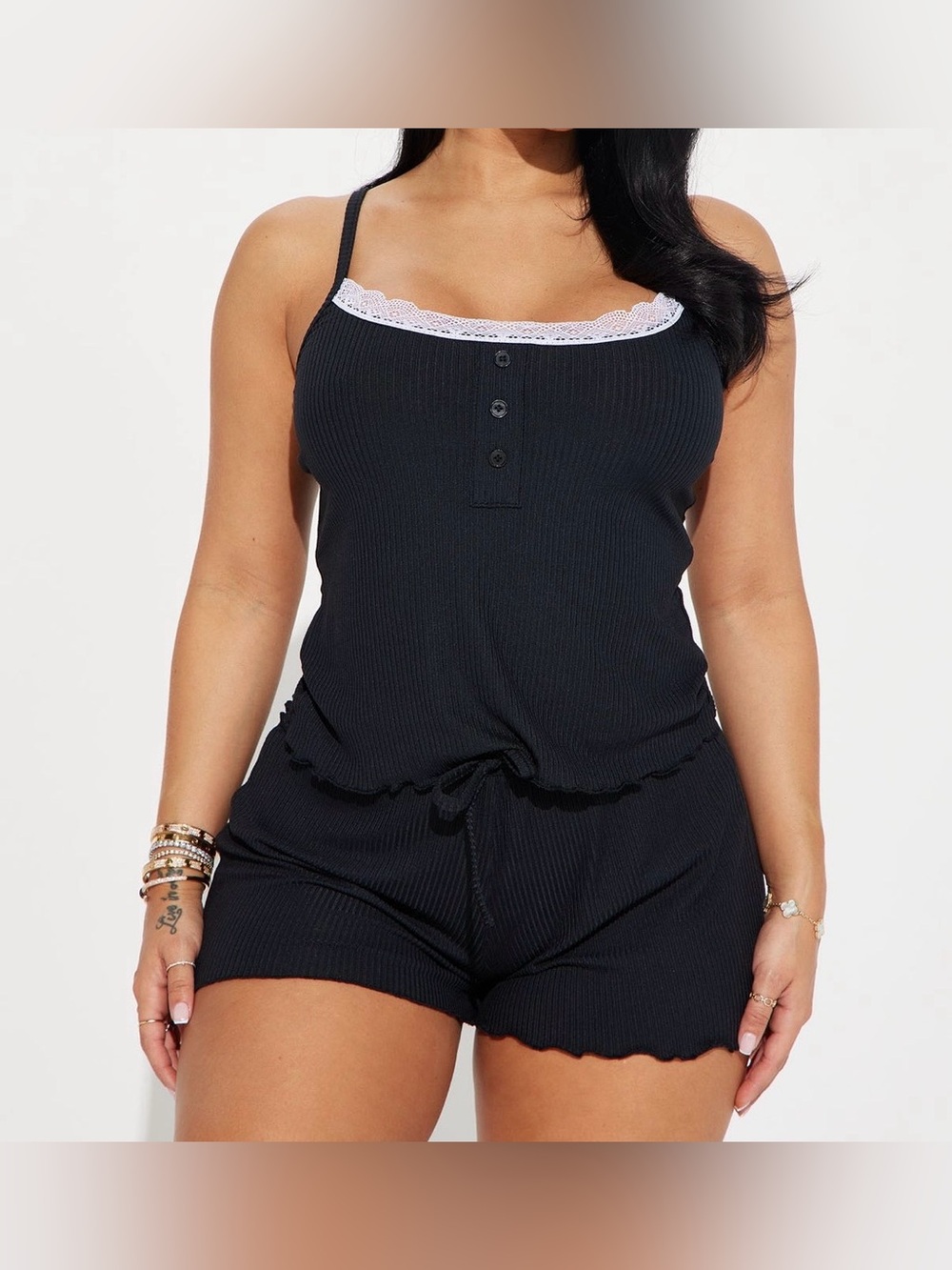 Black Cami & Short PJ Set Size S